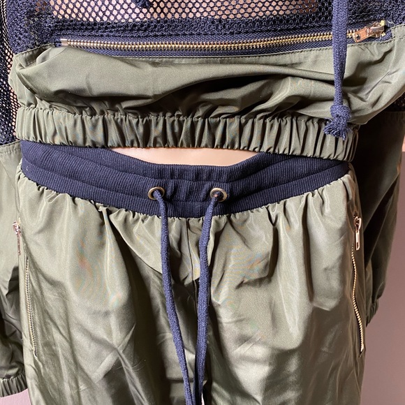 Camouflage Khaki Green Mesh Jogger Set - Picture 8 of 16